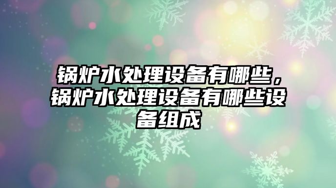 鍋爐水處理設(shè)備有哪些，鍋爐水處理設(shè)備有哪些設(shè)備組成