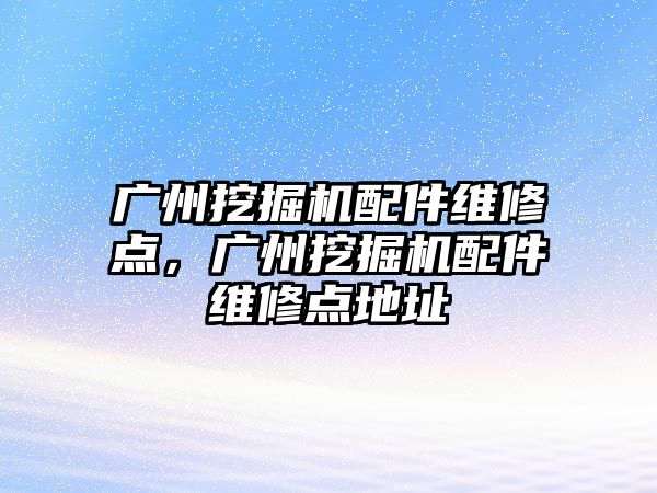 廣州挖掘機配件維修點，廣州挖掘機配件維修點地址