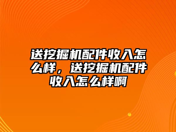 送挖掘機配件收入怎么樣，送挖掘機配件收入怎么樣啊