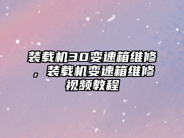 裝載機30變速箱維修，裝載機變速箱維修視頻教程