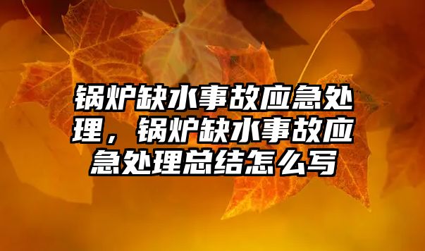 鍋爐缺水事故應急處理，鍋爐缺水事故應急處理總結(jié)怎么寫