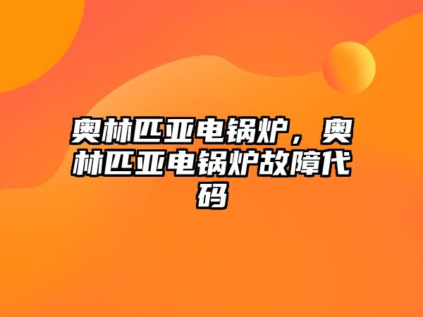 奧林匹亞電鍋爐，奧林匹亞電鍋爐故障代碼