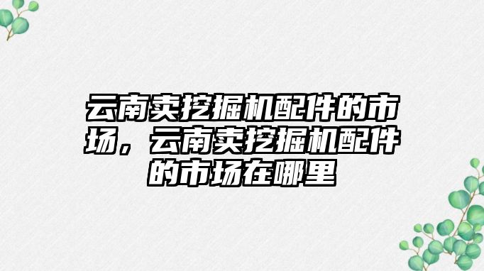 云南賣挖掘機配件的市場，云南賣挖掘機配件的市場在哪里