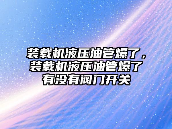 裝載機(jī)液壓油管爆了，裝載機(jī)液壓油管爆了有沒有閥門開關(guān)