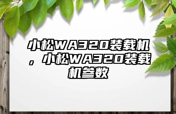 小松WA320裝載機(jī)，小松WA320裝載機(jī)參數(shù)