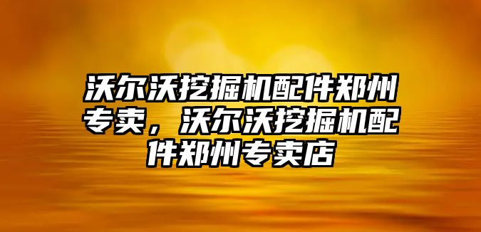 沃爾沃挖掘機配件鄭州專賣，沃爾沃挖掘機配件鄭州專賣店