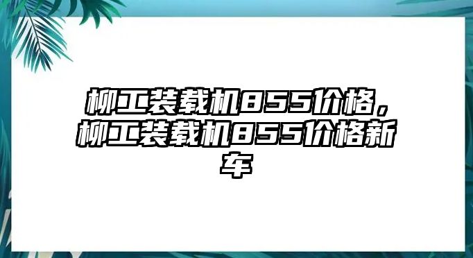 柳工裝載機(jī)855價(jià)格，柳工裝載機(jī)855價(jià)格新車