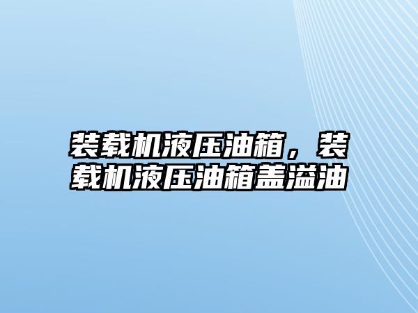 裝載機液壓油箱，裝載機液壓油箱蓋溢油