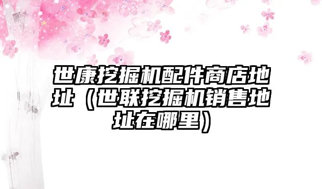 世康挖掘機配件商店地址（世聯挖掘機銷售地址在哪里）