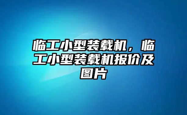 臨工小型裝載機(jī)，臨工小型裝載機(jī)報價及圖片