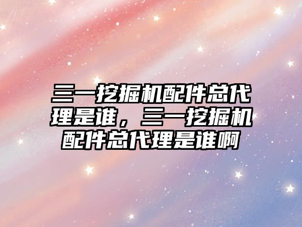 三一挖掘機配件總代理是誰，三一挖掘機配件總代理是誰啊