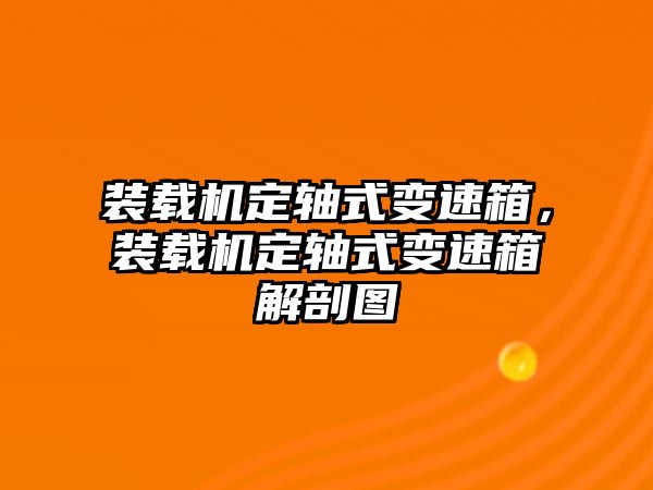 裝載機(jī)定軸式變速箱，裝載機(jī)定軸式變速箱解剖圖