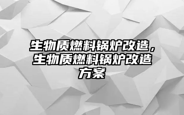 生物質(zhì)燃料鍋爐改造，生物質(zhì)燃料鍋爐改造方案