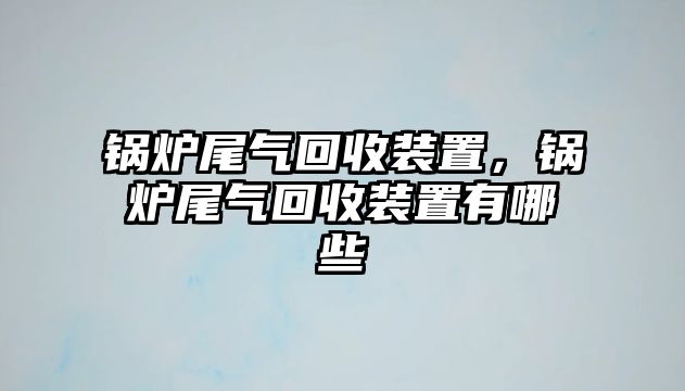 鍋爐尾氣回收裝置，鍋爐尾氣回收裝置有哪些