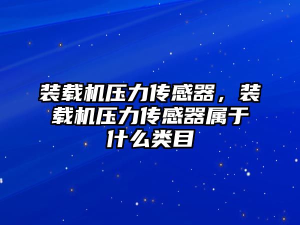 裝載機壓力傳感器，裝載機壓力傳感器屬于什么類目