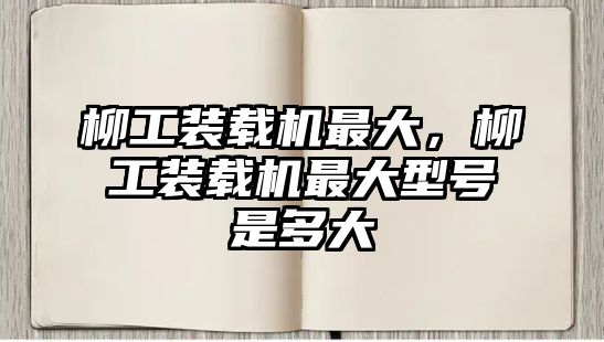 柳工裝載機(jī)最大，柳工裝載機(jī)最大型號(hào)是多大