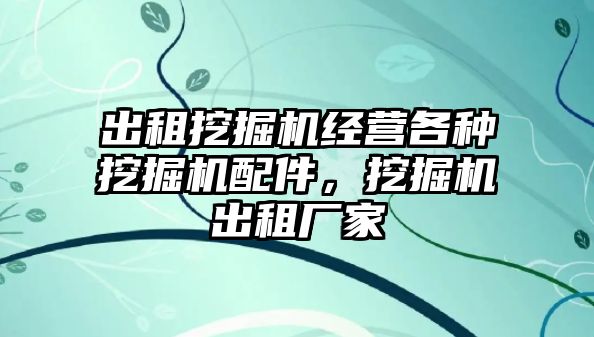 出租挖掘機經(jīng)營各種挖掘機配件，挖掘機出租廠家