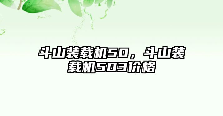 斗山裝載機(jī)50，斗山裝載機(jī)503價格