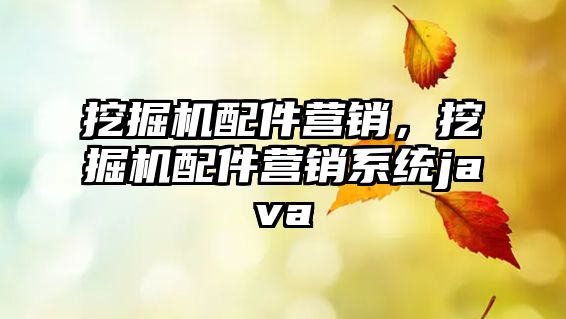 挖掘機(jī)配件營(yíng)銷，挖掘機(jī)配件營(yíng)銷系統(tǒng)java