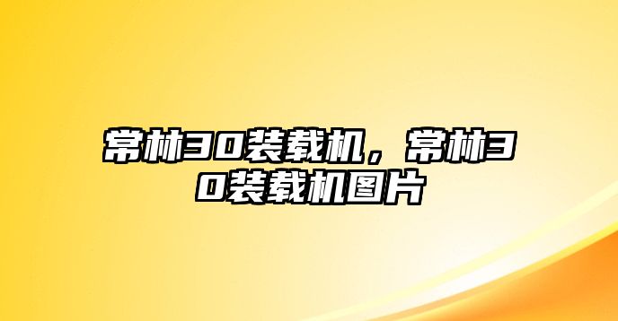 常林30裝載機(jī)，常林30裝載機(jī)圖片