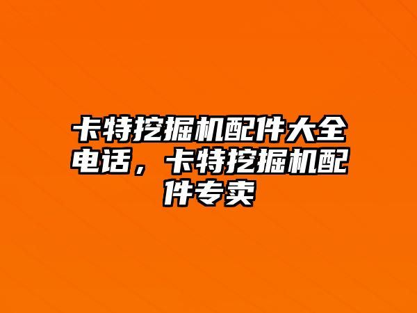 卡特挖掘機配件大全電話，卡特挖掘機配件專賣