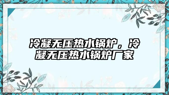 冷凝無壓熱水鍋爐，冷凝無壓熱水鍋爐廠家