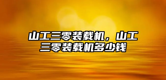 山工三零裝載機(jī)，山工三零裝載機(jī)多少錢