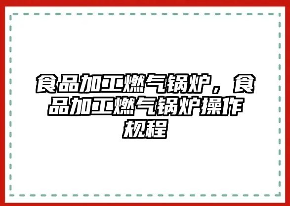 食品加工燃氣鍋爐，食品加工燃氣鍋爐操作規(guī)程