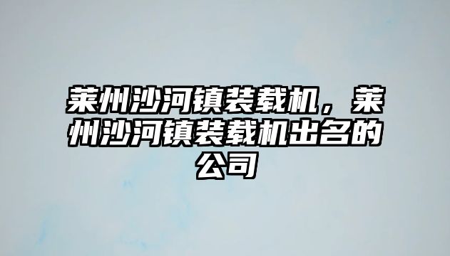 萊州沙河鎮(zhèn)裝載機，萊州沙河鎮(zhèn)裝載機出名的公司