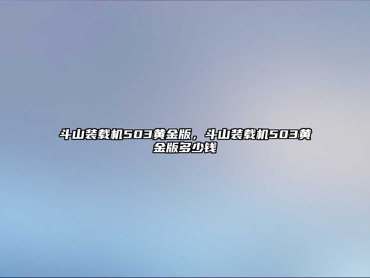 斗山裝載機(jī)503黃金版，斗山裝載機(jī)503黃金版多少錢