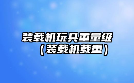 裝載機(jī)玩具重量級(jí)（裝載機(jī)載重）