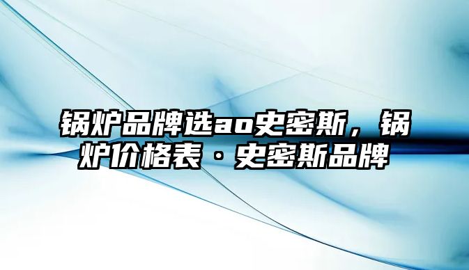 鍋爐品牌選ao史密斯，鍋爐價格表·史密斯品牌