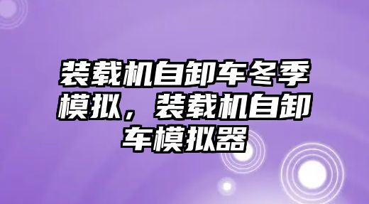 裝載機自卸車冬季模擬，裝載機自卸車模擬器