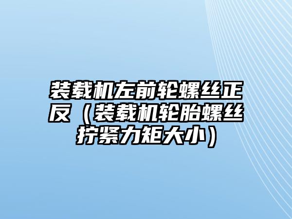 裝載機左前輪螺絲正反（裝載機輪胎螺絲擰緊力矩大?。?/>	
								</i>
								<p class=