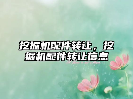 挖掘機(jī)配件轉(zhuǎn)讓?zhuān)诰驒C(jī)配件轉(zhuǎn)讓信息