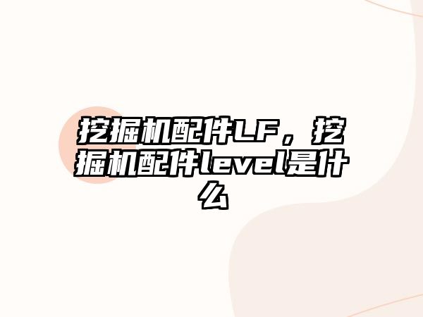 挖掘機(jī)配件LF，挖掘機(jī)配件level是什么