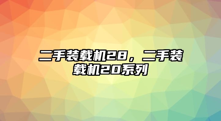 二手裝載機(jī)28，二手裝載機(jī)20系列