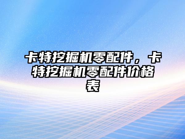 卡特挖掘機(jī)零配件，卡特挖掘機(jī)零配件價(jià)格表