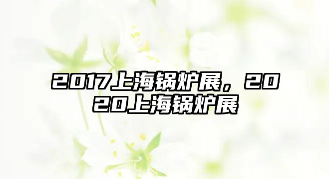 2017上海鍋爐展，2020上海鍋爐展