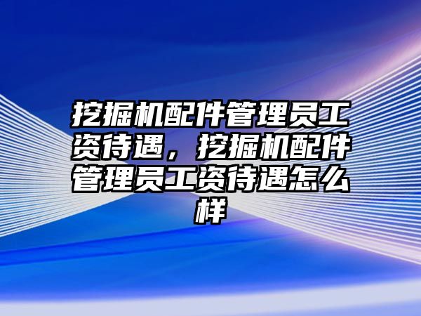 挖掘機(jī)配件管理員工資待遇，挖掘機(jī)配件管理員工資待遇怎么樣