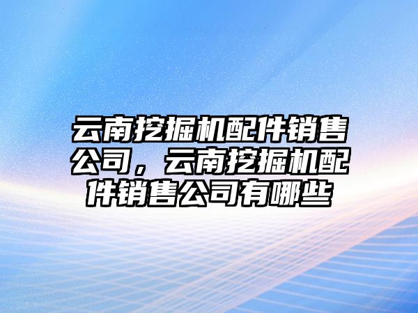 云南挖掘機配件銷售公司，云南挖掘機配件銷售公司有哪些