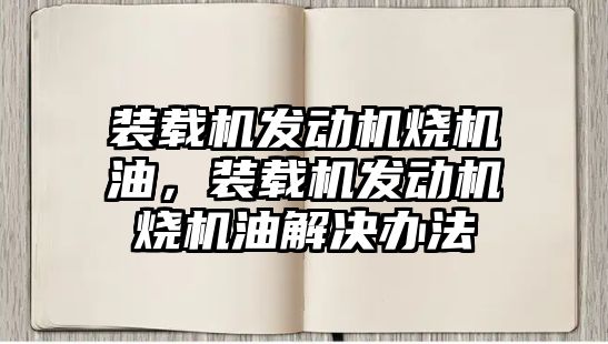 裝載機發(fā)動機燒機油，裝載機發(fā)動機燒機油解決辦法