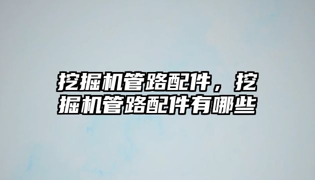 挖掘機管路配件，挖掘機管路配件有哪些