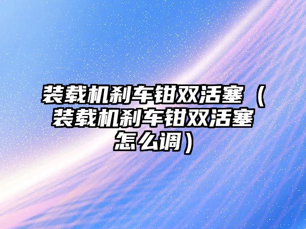 裝載機剎車鉗雙活塞（裝載機剎車鉗雙活塞怎么調(diào)）