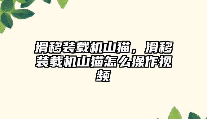 滑移裝載機山貓，滑移裝載機山貓怎么操作視頻