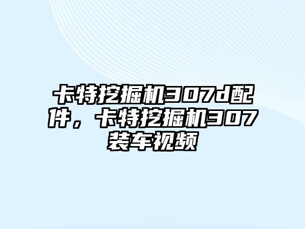 卡特挖掘機(jī)307d配件，卡特挖掘機(jī)307裝車視頻