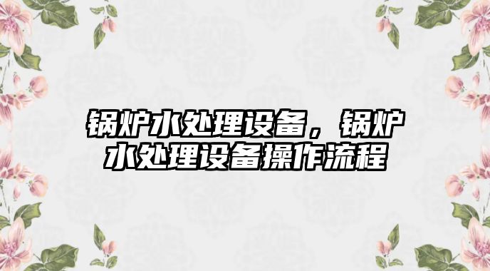 鍋爐水處理設(shè)備，鍋爐水處理設(shè)備操作流程