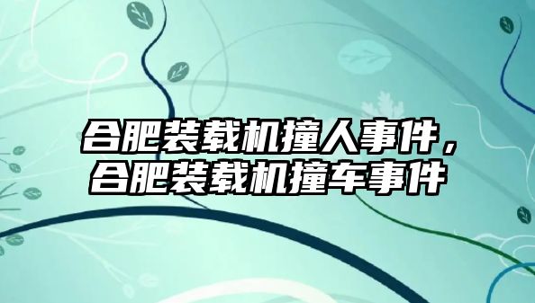 合肥裝載機撞人事件，合肥裝載機撞車事件