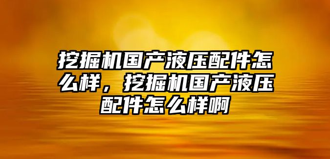 挖掘機國產液壓配件怎么樣，挖掘機國產液壓配件怎么樣啊