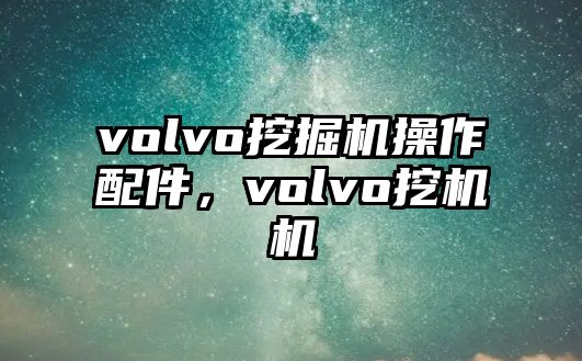 volvo挖掘機操作配件，volvo挖機機